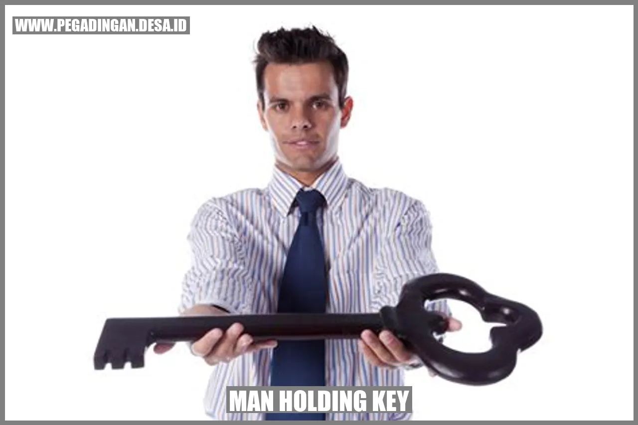 man holding key